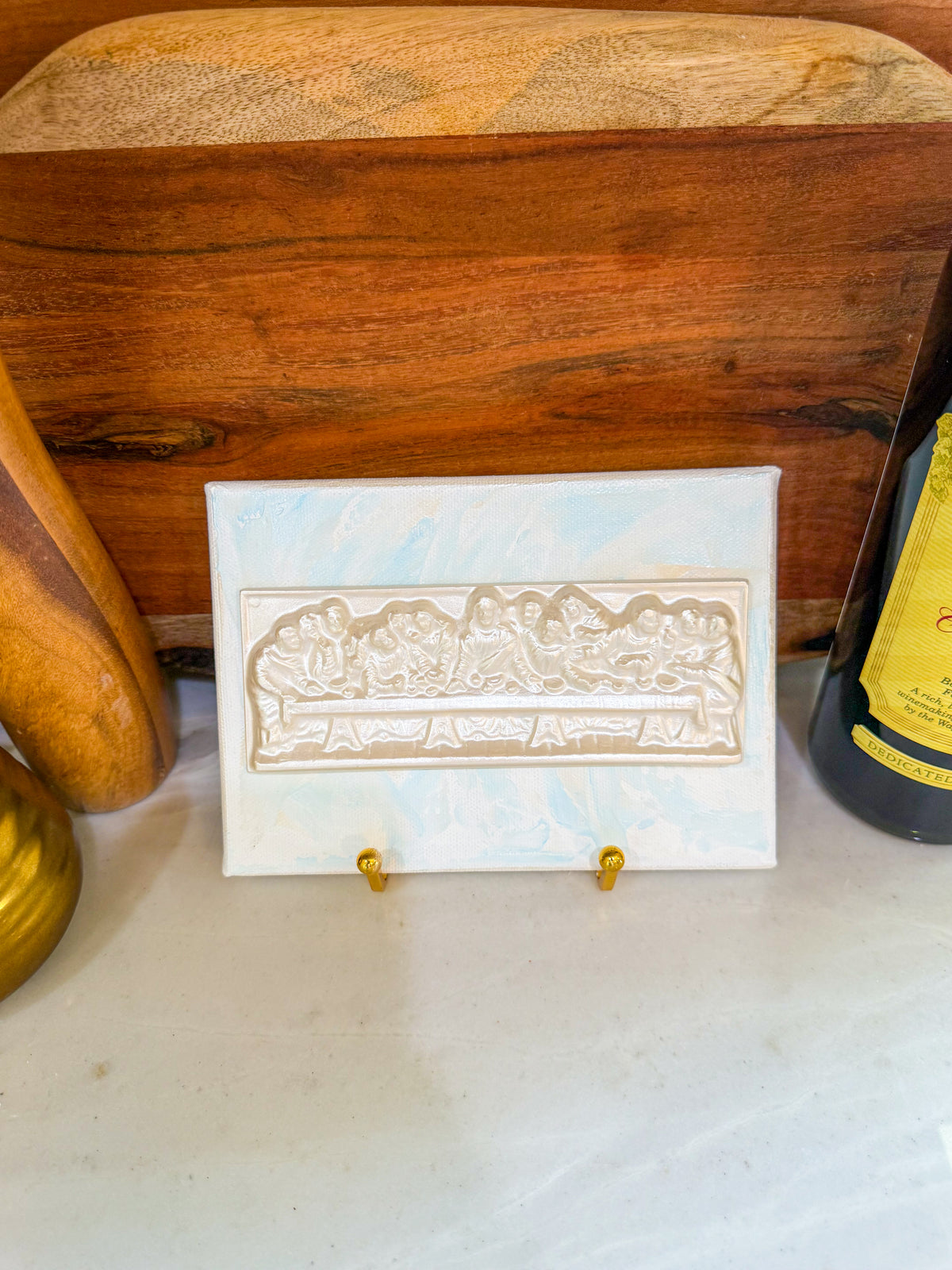 Gathered in His Name- Last Super on 5x7 Light Blue Canvas