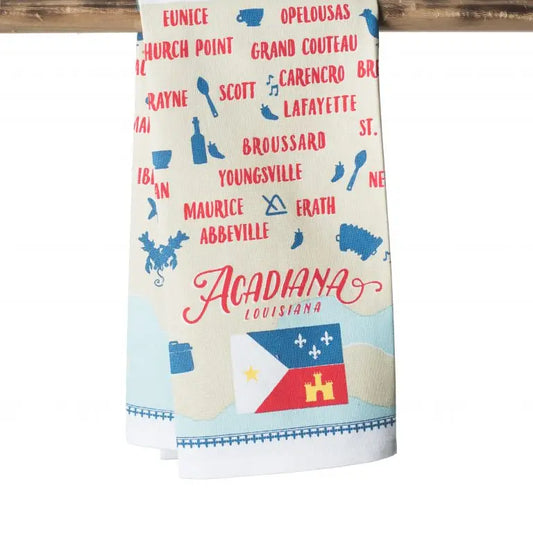 Acadiana Map Kitchen Towel