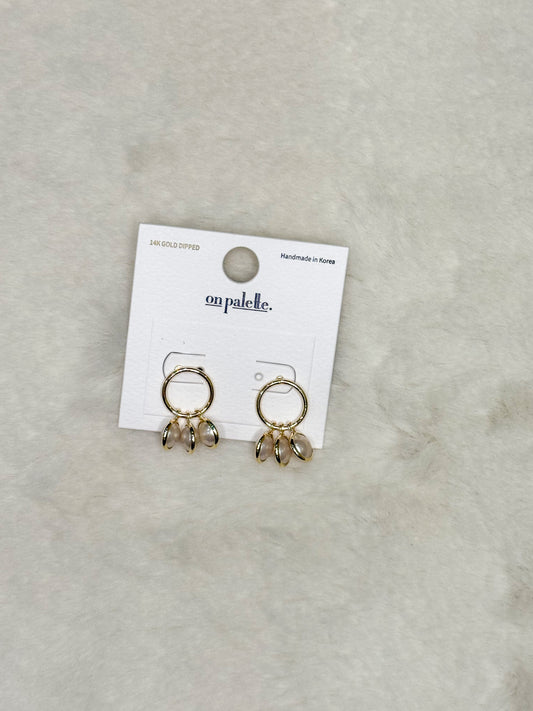 Three Pearls Drop Earrings