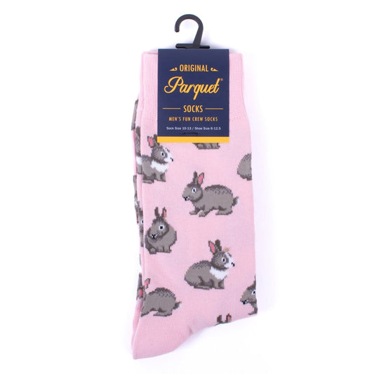 Men's Adorable Rabbit Socks- Pink