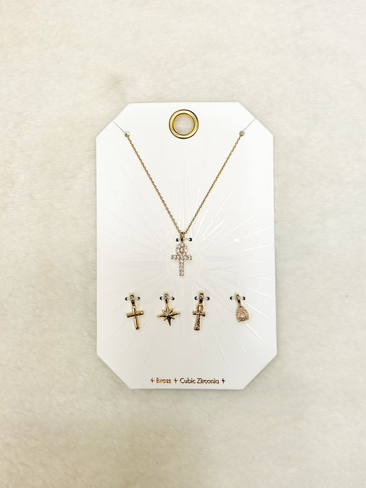 Dainty Cross Necklace Set