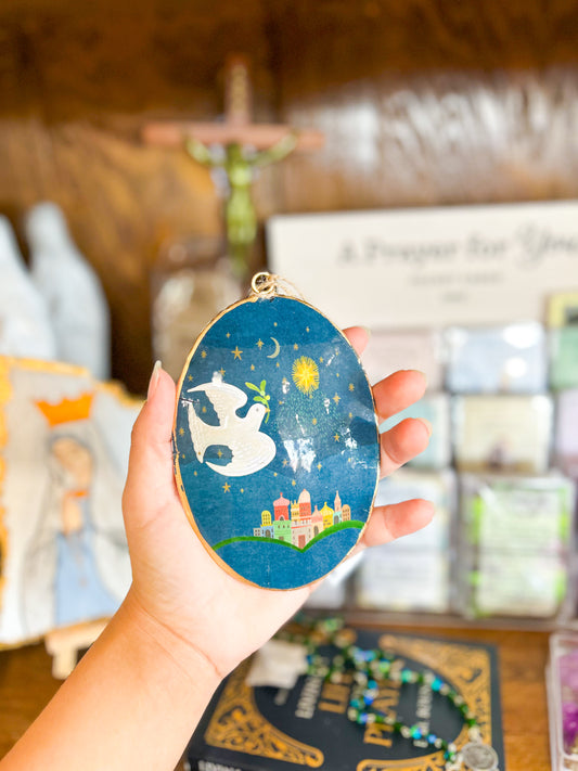 Artisan Disc Ornament with Nativity Scenes- 1