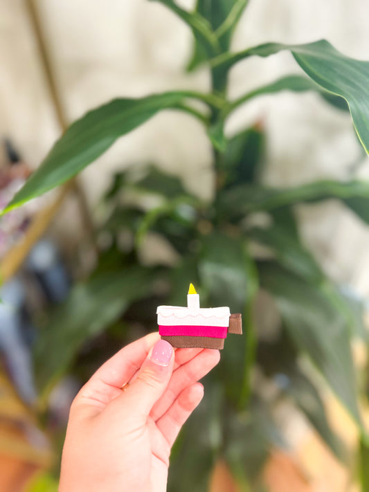 Birthday Cake Bow Clip