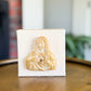 Immaculate Heart of Mary- Silhouette Gold on 4x4 Light Peach Canvas