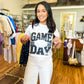 Transfer- (Open Center) Black Distressed Game Day Design