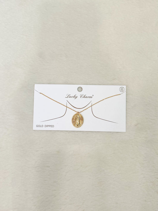 Lucky Charm Silent Prayer Gold Necklace