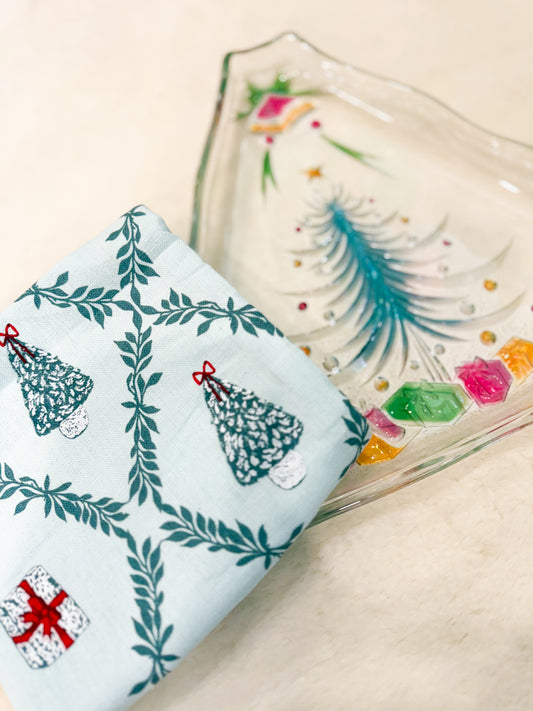 Festive Frosted Plate and Towel Set