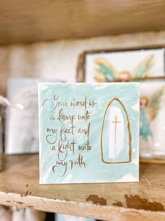 Gospel News 6X6 Your Word Is A Lamp Canvas Art