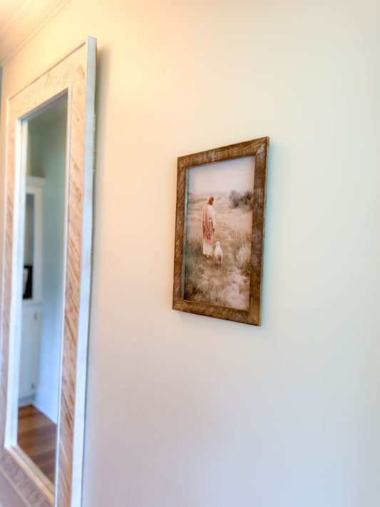 Living Hope Vintage Jesus and Lamb 12x18 Art