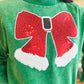 Red and White Bow Green Sweatshirt