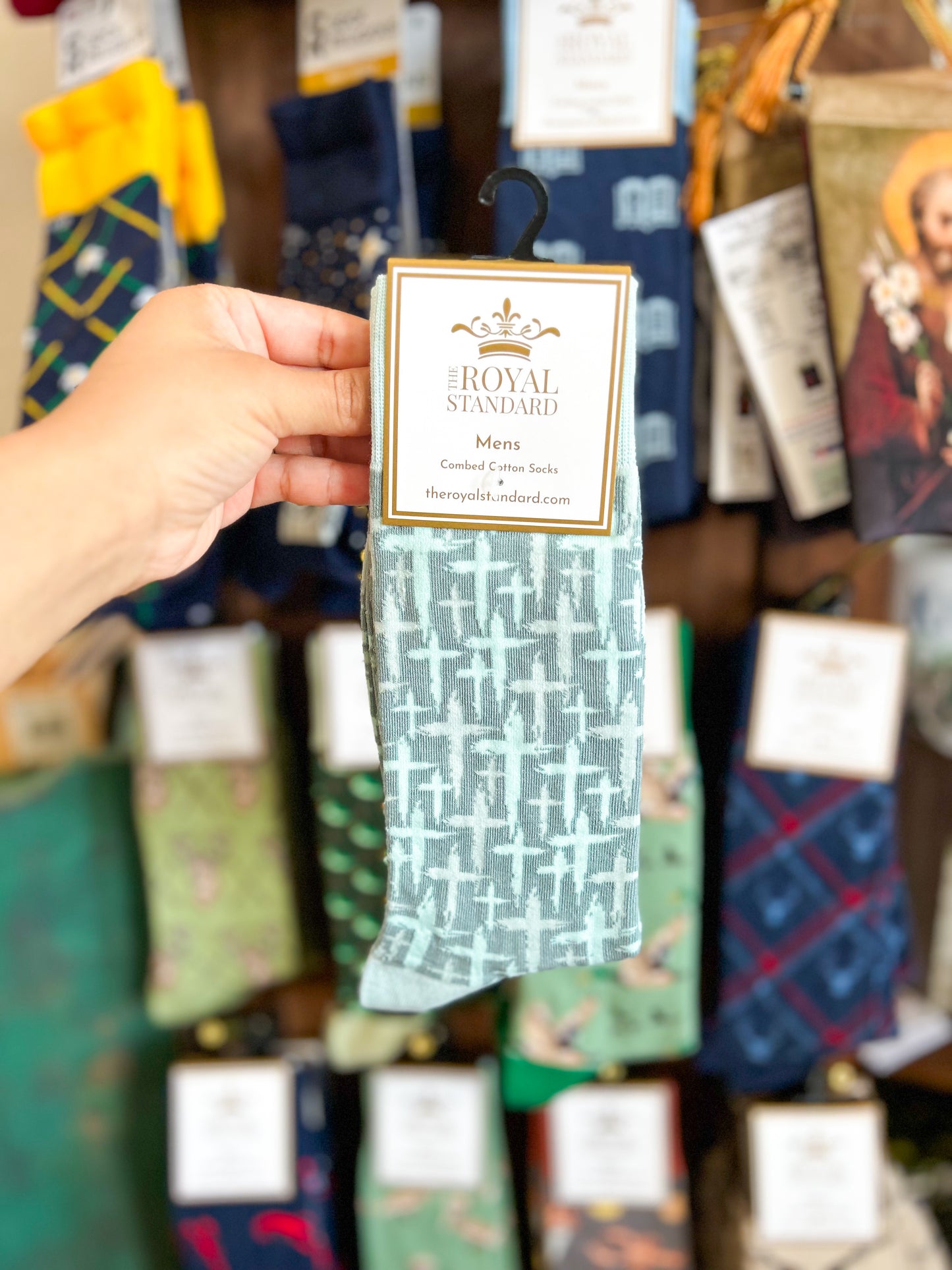 Men's Have Faith Socks Light Blue