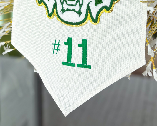 $6 Embroidered Banner Number