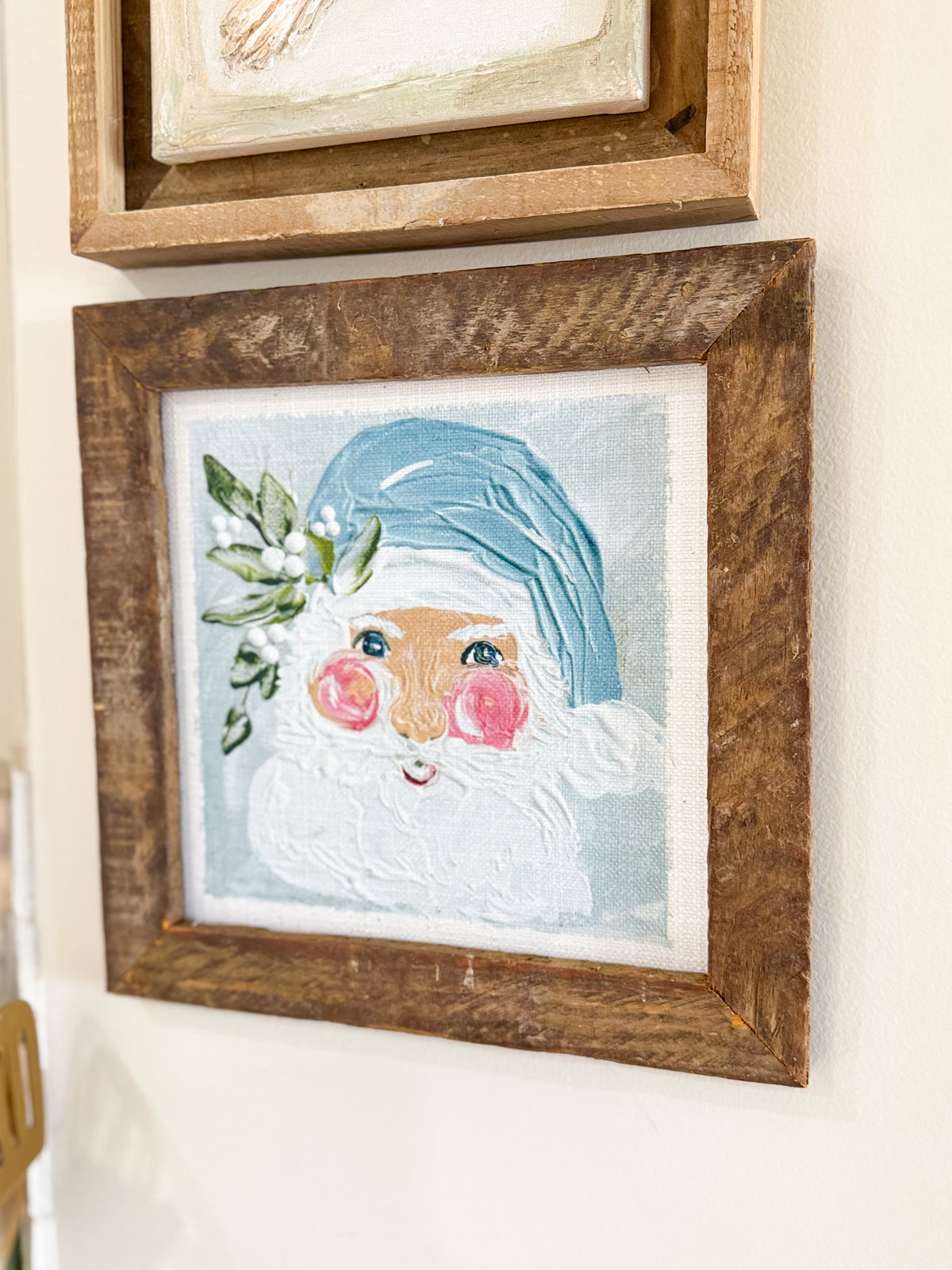 Mr. Claus Rosey Cheek Santa Framed Art 12x12