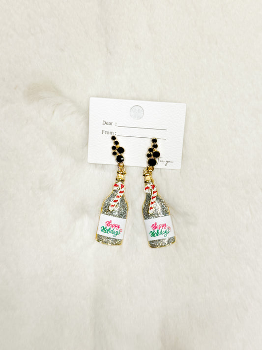 Happy Holidays Bubbly Christmas Earrings