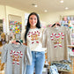 Candy Cane Short Sleeve Sweater- Grey