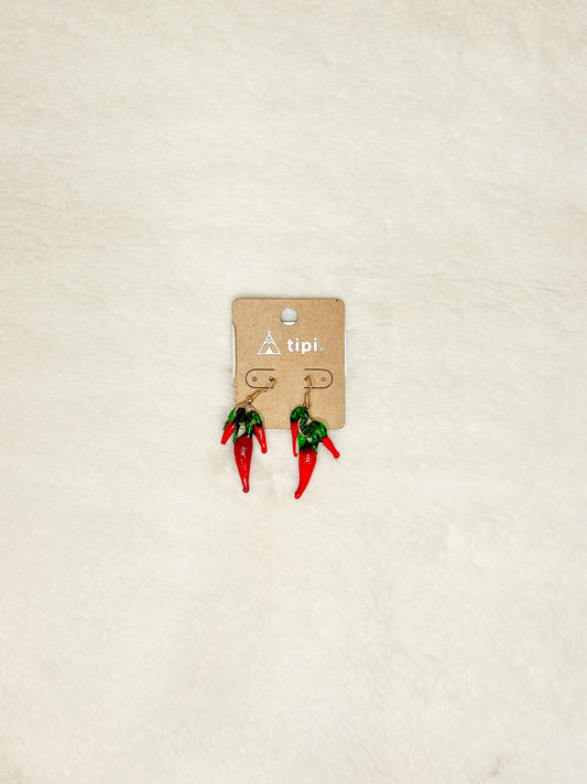 Chili Pepper Earrings Glass Dangle Gameday