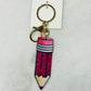 Glitter Pencil Teacher Keychains