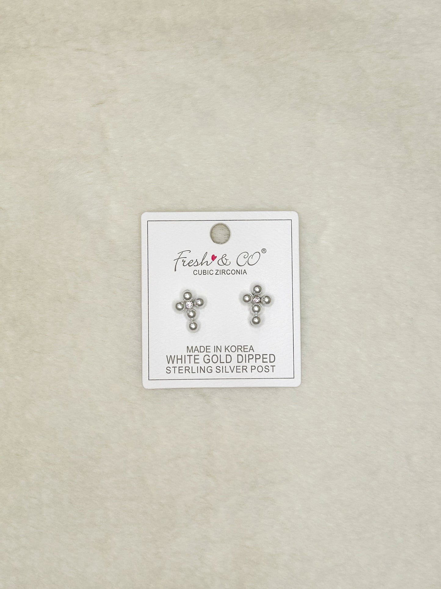 Pearls Cross Studs-- Simple Dainty Earrings