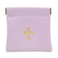 Vinyl Rosary Pouch Squeeze Top Gold Cross Imprint (Multiple Options)