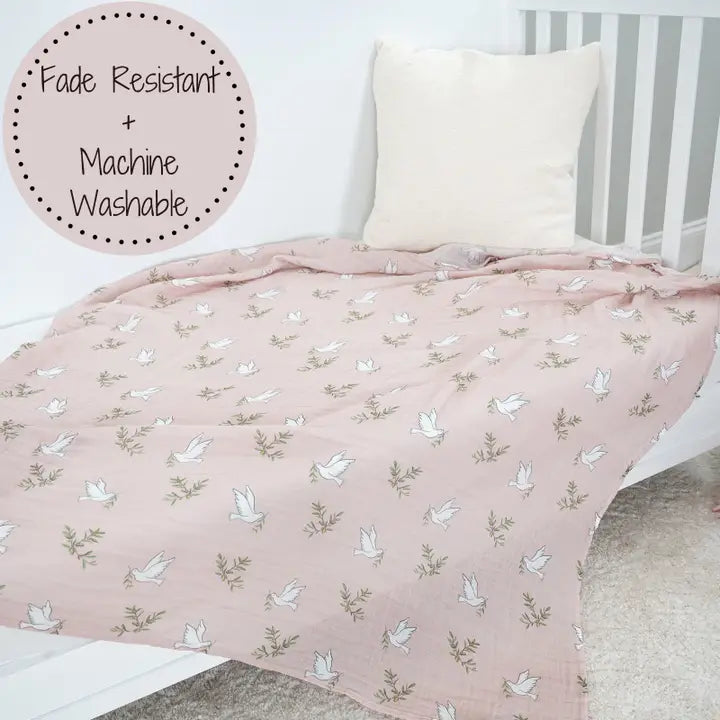 Lolly Banks Dove Swaddle Muslin Blanket