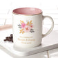 Mug White/Pink Floral Strength & Dignity