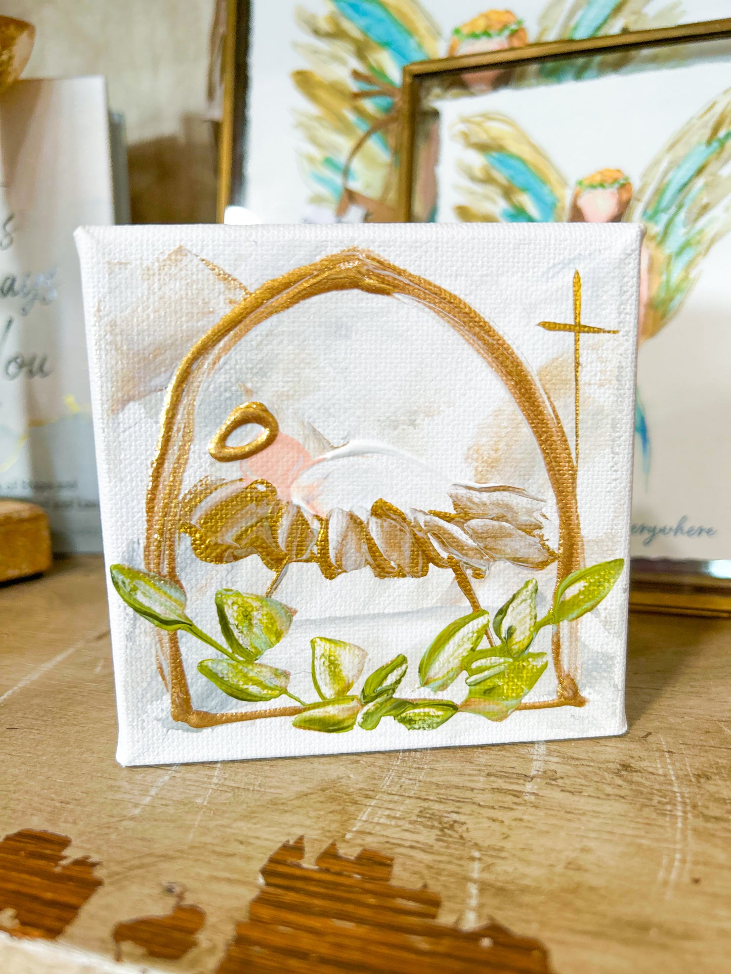 Gospel News 4X4 Jesus Nativity Arch Canvas Art