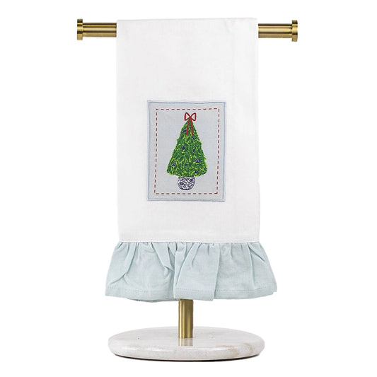 Christmas Topiary Ruffle Hand Towel