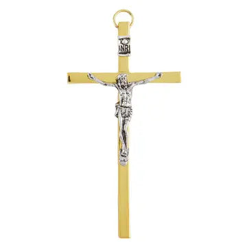 Crucifix with Guardian Angel Crib Medal