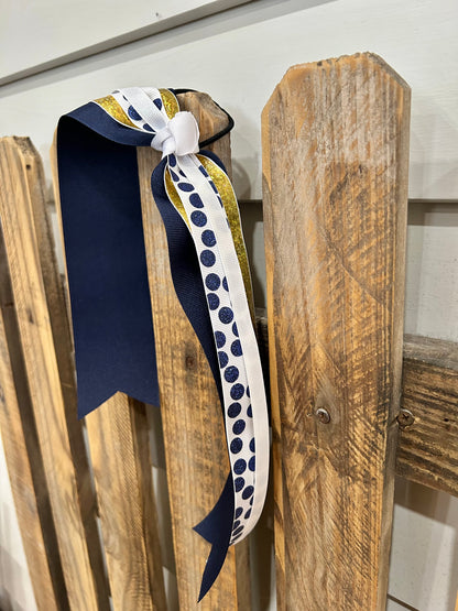 Navy, White, and Gold Streamer