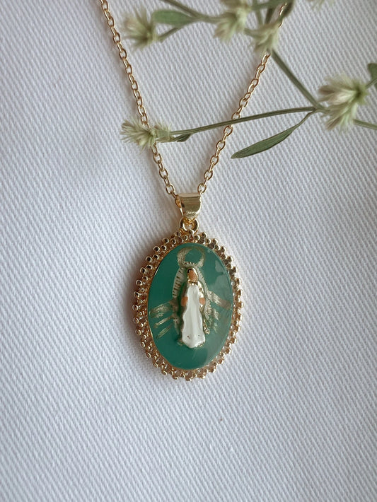 Harleigh Leonards Miraculous Medal of Our Lady of Grace Necklace