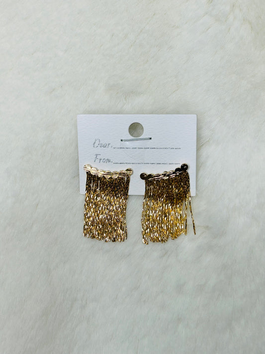 Callie Gold Fringe Dangle Earrings