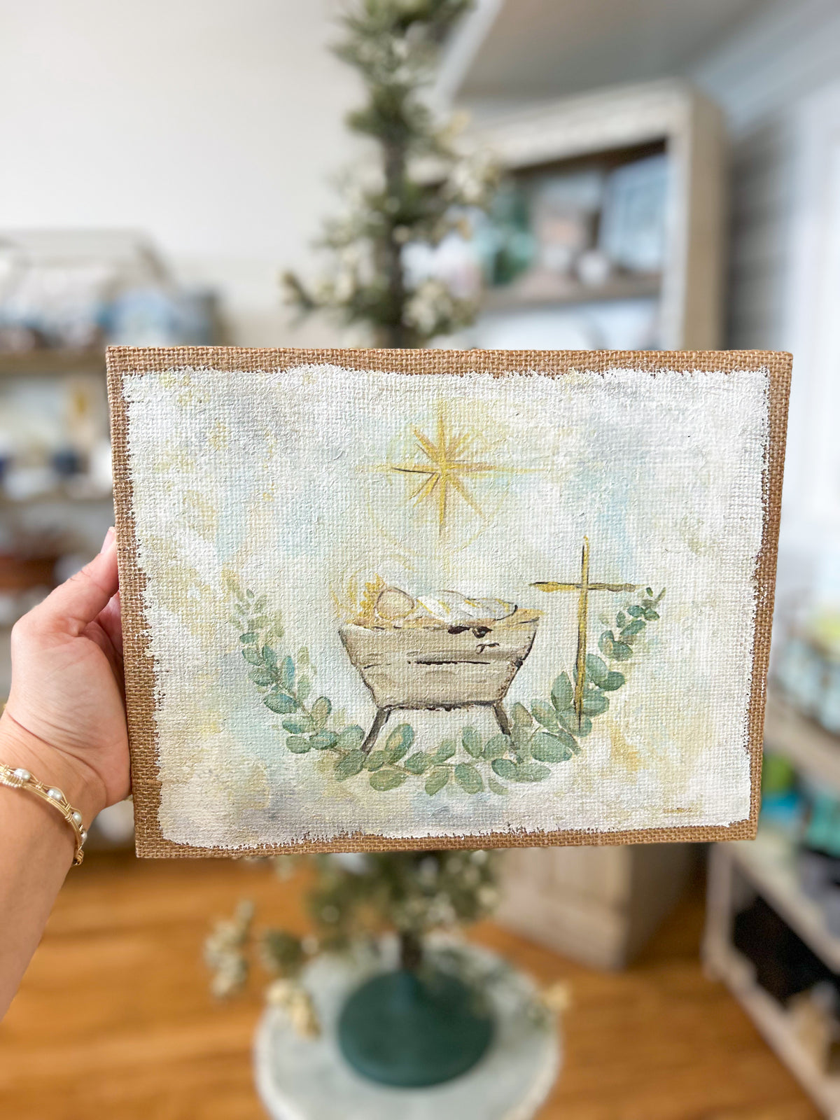 9.5x12 Baby Jesus in the Manger Art