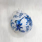 Glass Blue Bird Ball Ornament
