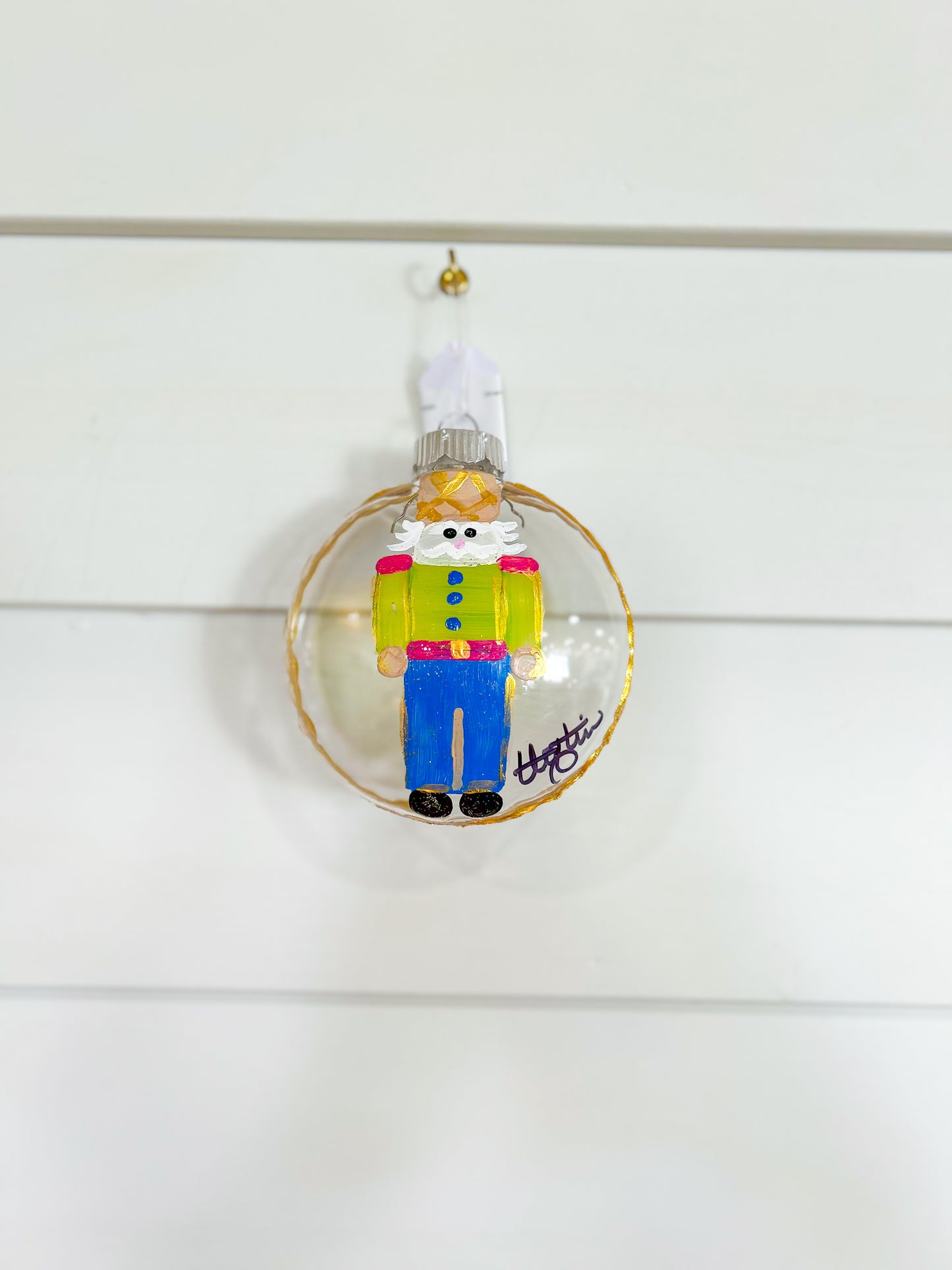 Ornament Round Clear Disc- Nutcracker