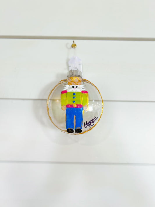 Ornament Round Clear Disc- Nutcracker