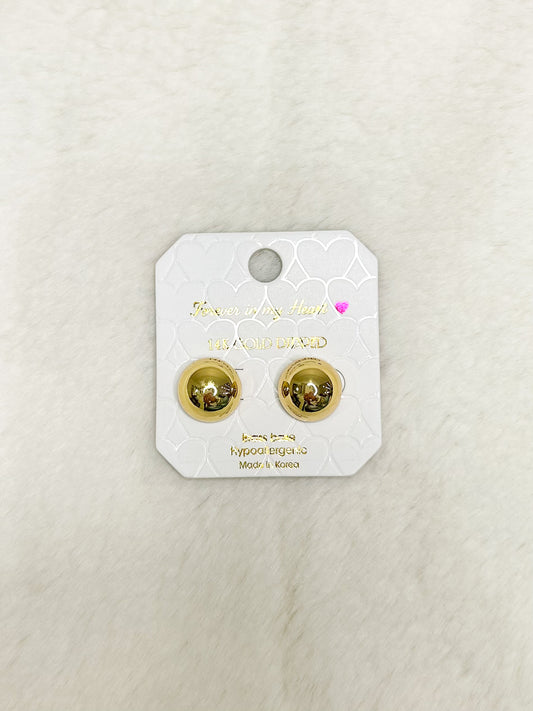 Forever in my Heart Large Gold Stud Earrings