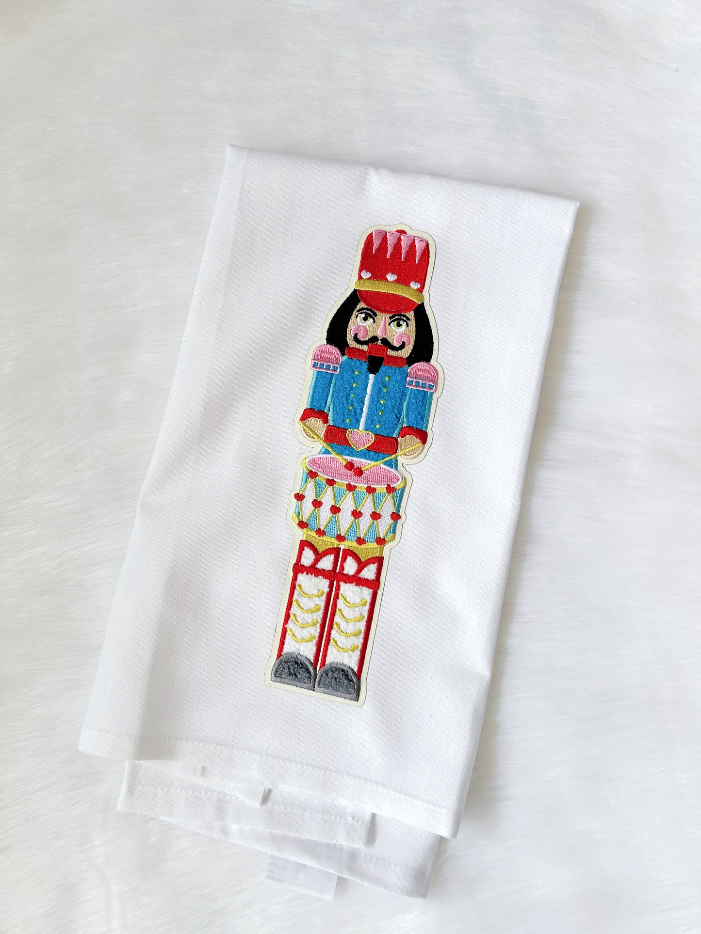 Chenille Nutcracker Tea Towel