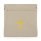 Vinyl Rosary Pouch Squeeze Top Gold Cross Imprint (Multiple Options)