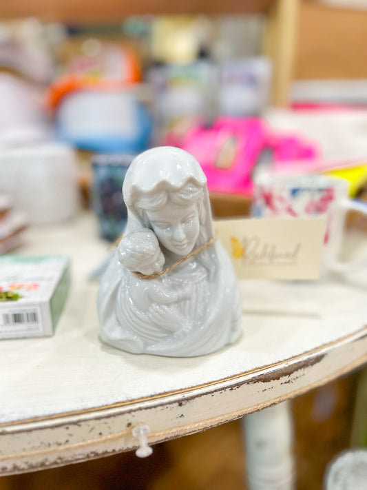 Madonna and Child White Porcelain Figurine