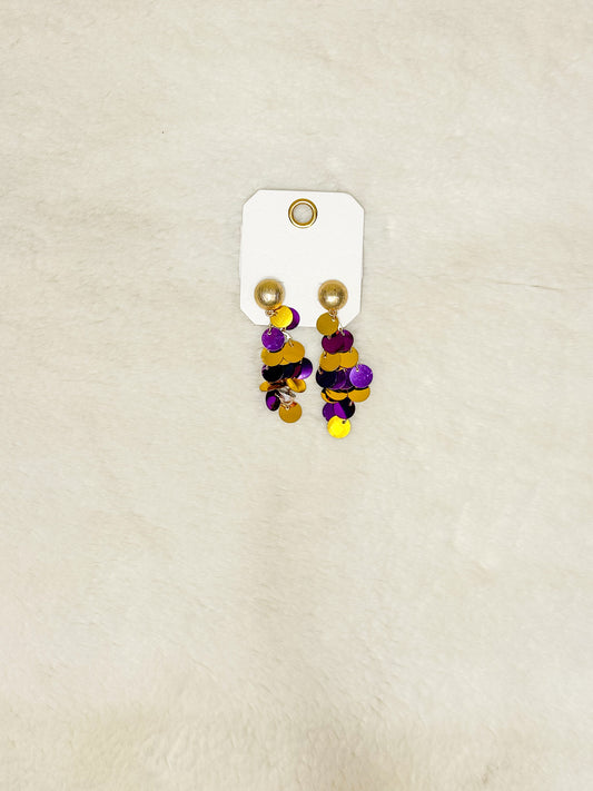 Purple & Gold Tigers Gameday Earrings