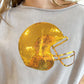 Glitzy Football Top- Tan