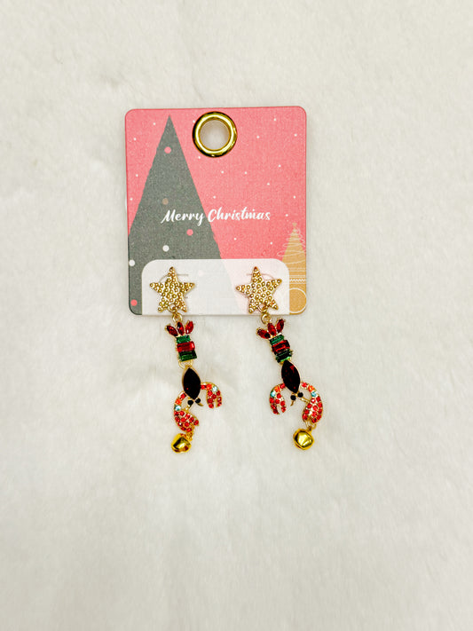 Crawfish Christmas Louisiana Earrings