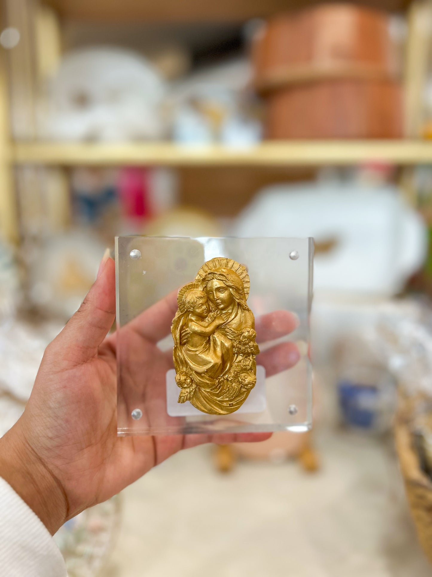 Madonna & Child 4x4 Clear Acrylic Block