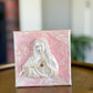 Immaculate Heart of Mary- Silhouette on 4x4 Pink Canvas