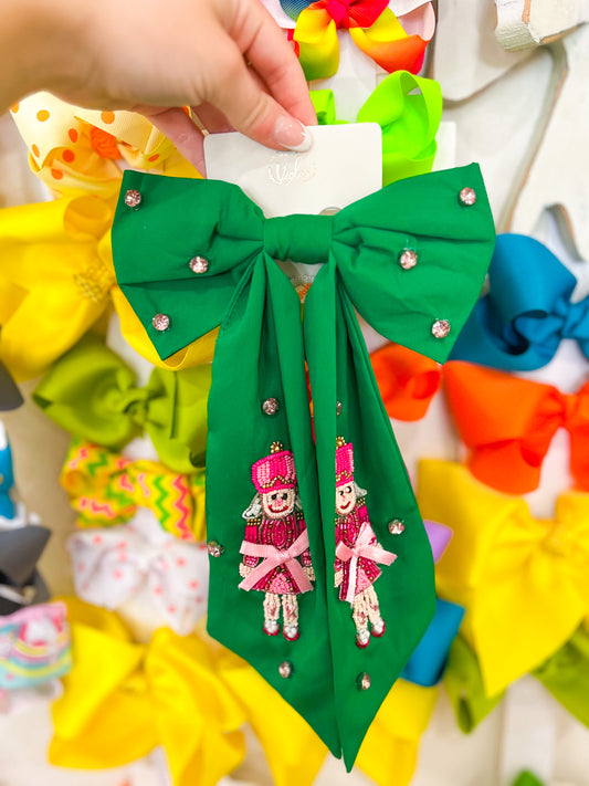 Beaded Nutcracker Hanging Bow