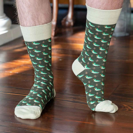 Men's Duck Socks Green/Taupe