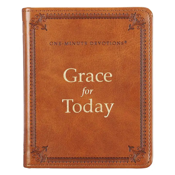 One-Minute Devotions Grace For Today Brown Faux Leather
