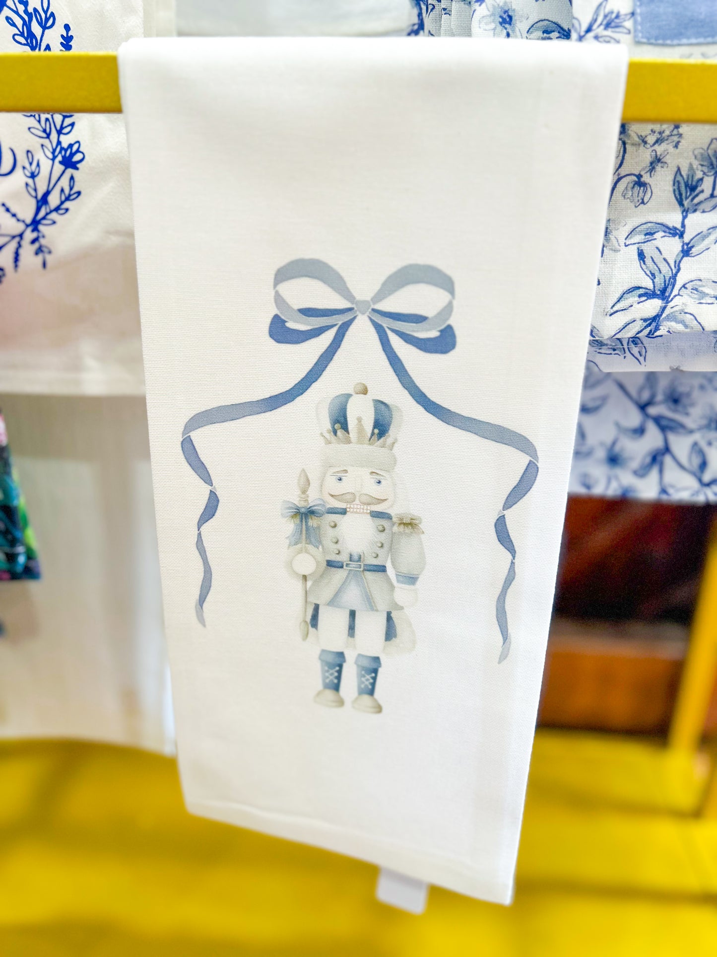 Whimsical Blue Nutcracker Hand Towel