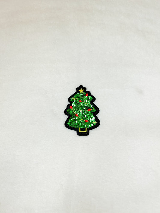 Patch-Small Sequin Christmas Tree with Black Outline