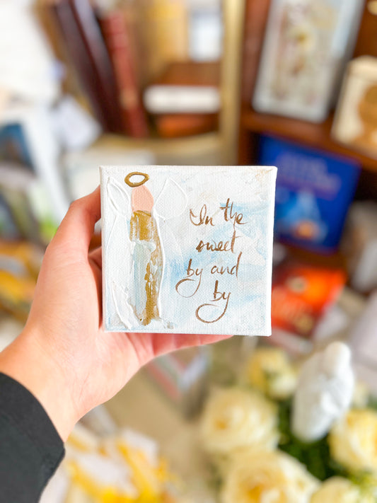 4x4 In the Sweet Gold Angel Canvas Art